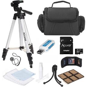 Acuvar Camera Accessory Bundle Kit for Canon, Nikon, Sony, Panasonic and Olympus Digital Cameras. Bundle Includes 10 Must-Have Accessories. 50" Tripod Deluxe Carrying Case 64GB Card Starter Kit