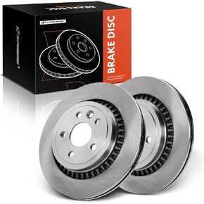 A-Premium 12.89 inch (327.5mm) Front Drilled and Slotted Disc Brake Rotors Compatible with Select Volvo Models - XC60 2010-2017, 2.0L 2.5L 3.0L 3.2L, 2-PC Set