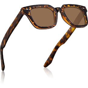 CARFIA Acetate Polarized Sunglasses for Men UV400 Protection Classic Vintage Anti-Glare Lens Driving Outdoor Sun Glasses