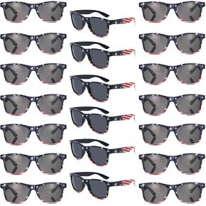20 Pack Bulk American Flag Sunglasses Classic Patriot 4th of July Independence Day Party Supplies