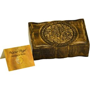 New Age Smudges and Herbs Wood Box Tree of Life 9" L X 6" W