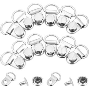 50Pcs Shoe Lace Hooks Shoe Boot Lace Hooks Loop Ring with Rivets Shoe Boot Buckle D Ring Eyelet Metal Repair Accessories