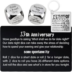 13th Anniversary Dice,13th Wedding Anniversary Dice for Couples,13 Years Anniversary Date Night Dice Gift,13 Years Anniversary for Her,13th Anniversary for Husband,13th Anniversary