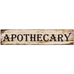 Retro Tin Sign Apothecary Metal Wall Bar Pub Home Decor Sign Plaque 4x16 inch Vintage Tin Sign