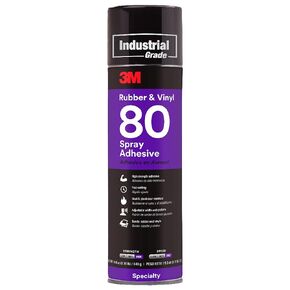 3M 80 Yellow Rubber and Vinyl Spray Adhesive, 24 Fluid + M69 Ounce Aerosol, Net weight 19 Ounce