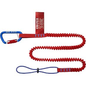 Knipex - Tool Tethering Lanyard with Captive Eye Carabiner (005005TBKA), Red/Blue