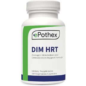 DIM HRT - Estrogen Metabolism + Detoxification Support Formula for Men and Women | DIM + SGS TrueBroc | Hormone Balance, Menopause, Hot Flashes Relief | Gluten-Free, Non-GMO | 60 Capsules