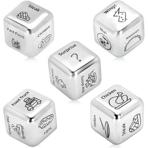 5 Pcs Food Dice Decision Maker Gifts for Boyfriend, Food Decision Maker Gifts Boyfriend Girlfriend Gifts Date Night Gifts for Couples