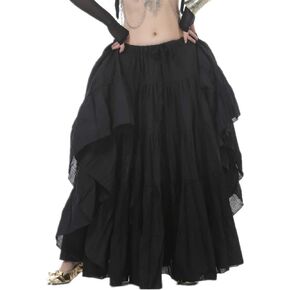 Womens Belly Dance Gypsy Skirt Ballroom Dancing Waltz Party Long Swing Linen Skirt