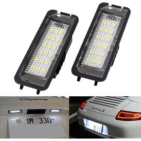18SMD LED Number License Plate Light Kit Compatible/Replacement for Porsche Boxster Cayman Carrera Cayenne 987/997/958/911 (Pack of 2Pcs)