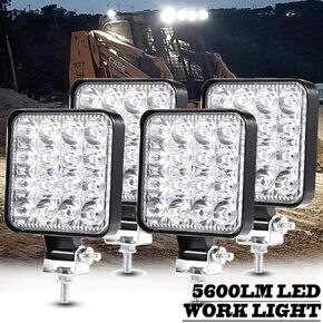 4 Pcs LED Work Light - 3.35 Inch 48W 5600LM Flood LED Light Bar for Tractor Offroad 4WD Jeep Truck ATV UTV SUV Boat Driving Lamp Daytime Running Light
