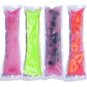 Clear Freezer Pop Bags - Premium Quality - Pre-Cut - Heat Sealable - Commercial Grade - Vacuum Sealer - Disposable - DIY Popsicles - Made in USA - 100 Pack