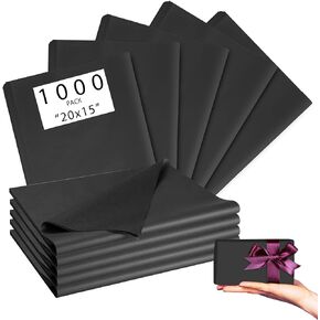 1000 ورقة مقاس 20 × 15 بوصة من المناديل الورقية البيضاء لأكياس الهدايا - ورق تغليف المناديل الورقية لأعياد الميلاد وحفلات الزفاف وحفلات الزفاف وتغليف الهدايا والفنون الحرفية ومستلزمات تغليف الديكور