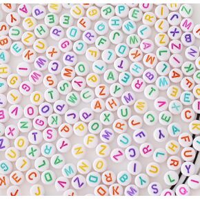 ToBeIT 1000Pcs Gold Letter Beads Acrylic Alphabet Letter Beads 4×7mm Vintage Colorful Letter Beads for DIY Bracelet Necklace Craft Making
