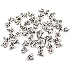 Honbay 50PCS 9x12mm Bee Spacer Beads for Earring, Bracelet, Anklet, Necklace, Pendant, etc