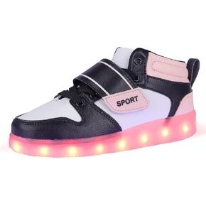 Kids Light up Shoes LED USB Charging Flashing High-top Sneakers Boys Girls Trainers for Festivals Halloween Christmas New Year Party