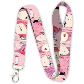 Zero Two Kawaii Premium Anime Lanyard Keychain