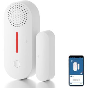 WiFi Door Window Sensor Alarm: WiFi Door Sensor with App Alerts, 120 dB Siren,Timed Arming and Disarming, Pool Alarm for Kids Safety, Window Alarm Compatible with Alexa Google Assistant (1pack)