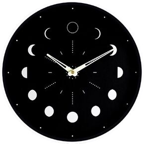 Garneck Luminous Wall Clock Home Decor Office Decore Round Wall Clock Wall Decor Moon Phase Clock Wall Non Ticking Luminous Clock Hallway Wall Clock Living Room Wall Clock Mute Clock Mute