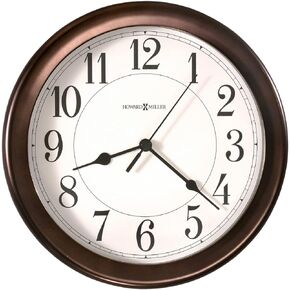 Howard Miller Fruitland Wall Clock 547-683 – 8.5-Inch Round Oil-Rubbed Bronze Finished Case, Modern Home Decor, Quartz Movement Timepiece, 3-Point Secure Screw Mount System