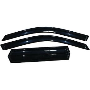 IKON MOTORSPORTS Tape On External Window Visor, Compatible with 2000-2006 BMW X5, Slim Style Acrylic Black Sun Rain Guards Cover