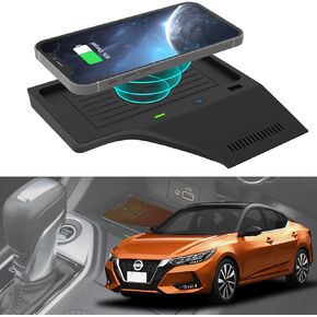 CarQiWireless Wireless Charger for Nissan Sentra Accessories 2020-2024,Center Console Wireless Charging Pad Mat for Nissan Sentra 2020 2021 2022 2023 2024 S,SV,SR Model Accessories