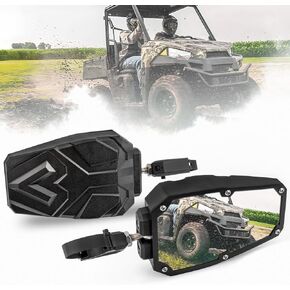 Universal UTV Side Mirrors Side View UTV Mirrors Fit for 1.5-2 Inch Round Roll Cage Side by Side Compatible with Polaris RZR 900 1000 Rhino Kawasaki Teryx Mule YXZ Pioneer Gator Can-Am X3