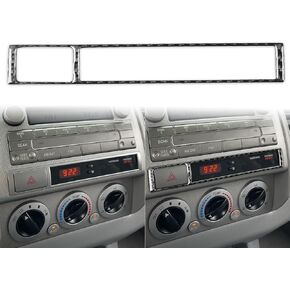 Real Carbon Fiber Car Air Vent Wind Outlet Adjustment Frame Cover Trim Interior Trim Sticker Cover Compatible with Toyota Tacoma 2005-2015 Accessories Black, Center Light Control Panel