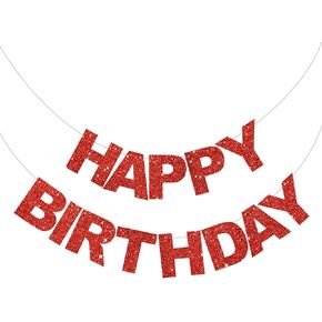 BEISHIDA Pink Happy Birthday Banner - Pre-Strung,No DIY，Birthday Decorations - Happy Birthday Sign - Birthday Banner for Women, Kids for Birthday Decor, Backdrop