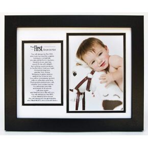 First Grandchild Photo Frame With Poem- Gift for First Time Grandparents - Pregancy Reveal Gift for Grandparents (White - Non Personalized)