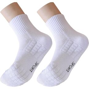 feethoodby Women’s Socks Ankle Breathable Sports Athletic 5-9 White (3 Pairs)