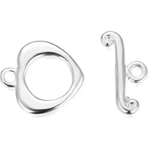 30 Sets Silver Star Toggle Clasp T-Bar Closure Sterling Silver Plated Brass for Jewelry Craft Making CF24