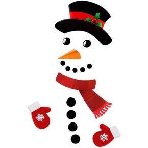 Toyvian Christmas Decorative Sticker Combination Cartoon Snowman Sticker for Door Decor Refrigerator Garage Cabinet Self-Adhesive Decal