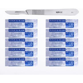 Scalpel Handle no.3 with 10 pcs Scalpel Cutting Edge # 10 Perfect for Hobby Arts, Crafts, and Grafting Tool Performance Handle Craft Scalpel