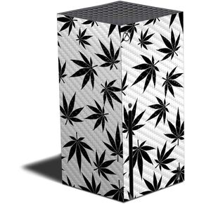 MightySkins Carbon Fiber Skin Compatible with Xbox Series X - Pot Leaves Black | Protective, Durable Textured Carbon Fiber Finish | Easy to Apply, Remove, and Change Styles | Made in The USA