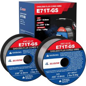 GZ GUOZHI Flux Core Welding Wire, E71T-GS .030" 1-Pound Spool Gasless Mild Carbon Steel Mig Welding Wire