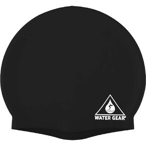 قبعة سباحة من السيليكون للبالغين من Water Gear - مرنة للجنسين مقاومة للماء - رائعة للشعر القصير والطويل - تحسين أدائك - النساء والرجال والمراهقون - السباحون والرياضيون في الترياتلون