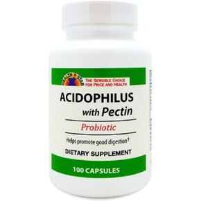GeriCare Acidophilus with Pectin Probiotic Capsules, Optimizes Intestinal Flora, Digestive Gut Function, Boosts Immune Defenses, and Strengthens Bones, 100 Count (Pack of 1)