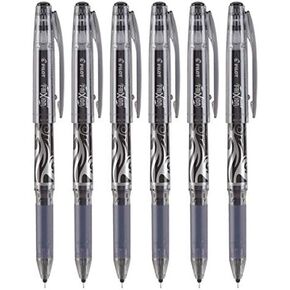 PILOT FriXion Point Gel Stick Pen, Extra Fine Point, Erasable, 0.5mm, Black Ink, 6 Count