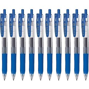Zebra Sarasa Clip 0.7 Retractable Gel Ink Pen, Rubber Grip, 0.7mm, Blue Ink, Value Set of 10