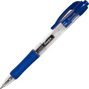 Integra Gel Pen,Retractable,Permanent,.5mm Point, Blue Barrel/Ink (Pack of 12)