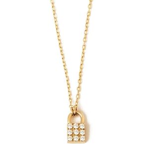 Diamond 14K Solid Gold Padlock Charm Necklace for Women | 14K Real Gold Diamond Lock Pendant Necklace | Dainty Diamond Necklace | Women's 14K Gold Jewelry | Gifts for Birthday, 18"