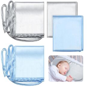 2 Pcs Satin Bassinet Sheet Baby Hair Soft Silk Feeling Sheet Baby Bassinet Sheets for Rectangle Cradle Bassinet Pad Mattress Boys and Girls Newborn and Infant (Pink, White)