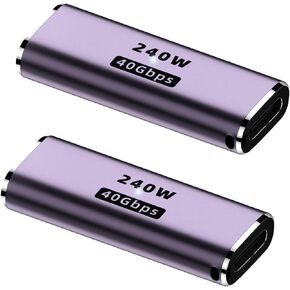 USB C 90 Degree Adapter, Type C Right Angle Adapter with 40Gbps PD 240W 8K@60Hz Video Charging, Compatible with Steam Deck, Switch, VR and More Type C Devices(90 Degrees-A 2 PCS)