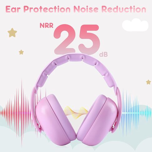 أغطية أذن آمنة لتقليل الضوضاء من مومبا، غطاء أذن لحماية السمع الحسي للأطفال الصغار، NRR 25dB إلغاء الضوضاء سماعات رأس مقاومة للصوت للسفر الطائر، والحفلات الموسيقية، والألعاب النارية، والرماية، وردي in Kuwait