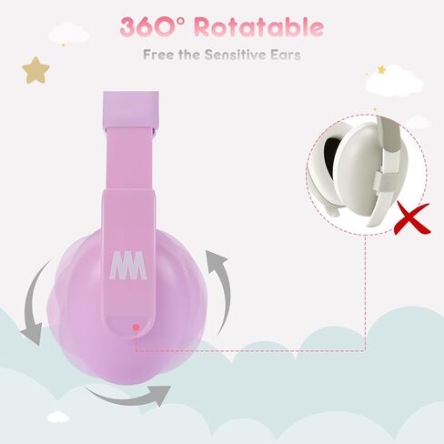 أغطية أذن آمنة لتقليل الضوضاء من مومبا، غطاء أذن لحماية السمع الحسي للأطفال الصغار، NRR 25dB إلغاء الضوضاء سماعات رأس مقاومة للصوت للسفر الطائر، والحفلات الموسيقية، والألعاب النارية، والرماية، وردي in Kuwait