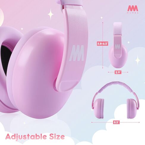 أغطية أذن آمنة لتقليل الضوضاء من مومبا، غطاء أذن لحماية السمع الحسي للأطفال الصغار، NRR 25dB إلغاء الضوضاء سماعات رأس مقاومة للصوت للسفر الطائر، والحفلات الموسيقية، والألعاب النارية، والرماية، وردي in Kuwait