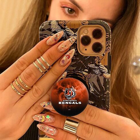 حامل الهاتف الخليوي تصميم كرة القدم البرتقالية توسيع قبضة اليد مسنده اليد قابلة للطي للهواتف الذكية والحالات (3 حزمة) in Kuwait