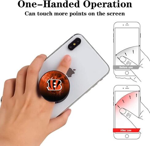 حامل الهاتف الخليوي تصميم كرة القدم البرتقالية توسيع قبضة اليد مسنده اليد قابلة للطي للهواتف الذكية والحالات (3 حزمة) in Kuwait