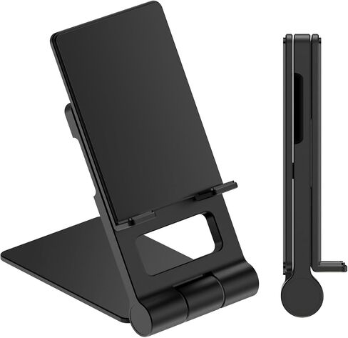 OBOK】 Cell Phone Stand, Phone Holder iPhone Stand for Desk Non-Slip Adjustable Foldable Holder Stand iPhone Stand Compatible with iPhone, Samsung, Switch, 4-12.9 inch Phones or Tablets (Grey) in Saudi Arabia